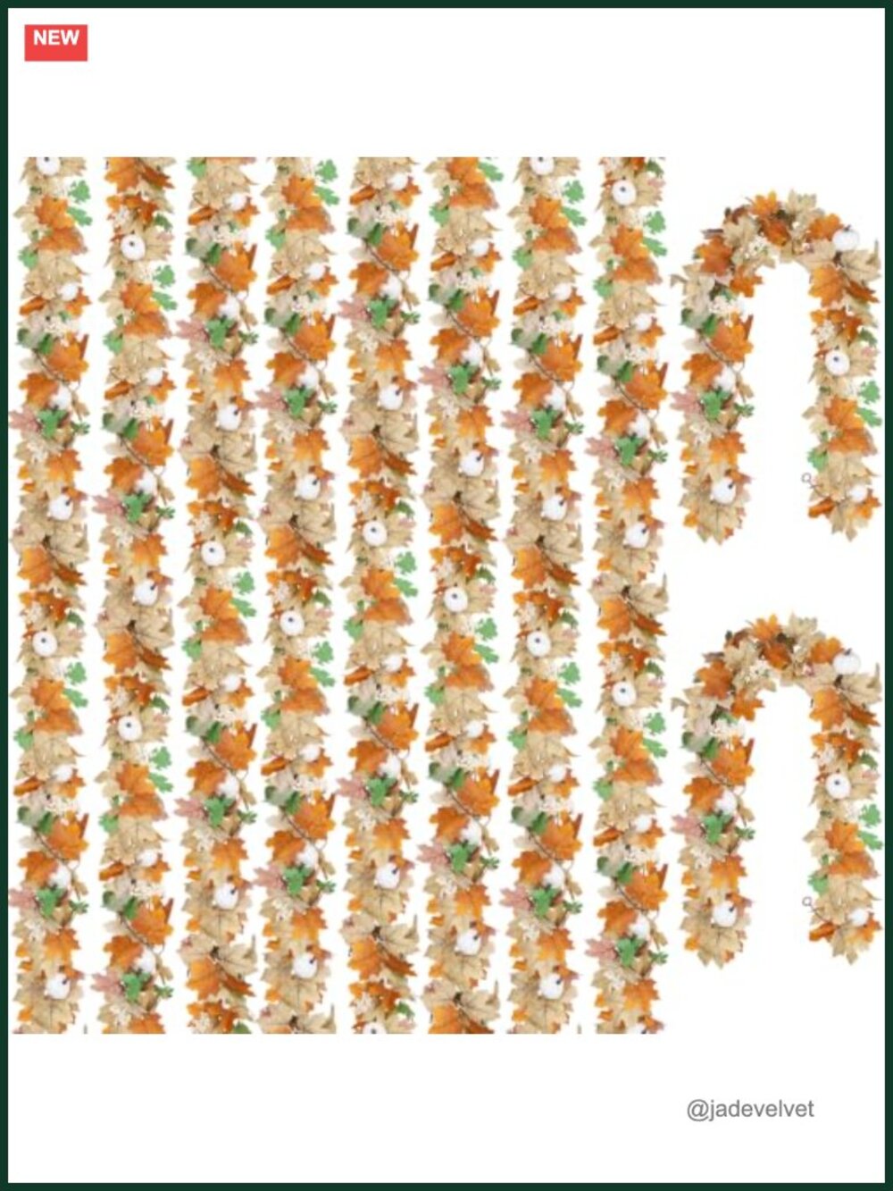 Fall Garland 10 Pack 59Ft Artificial Maple Leaves Vines Thanksgiving Decor